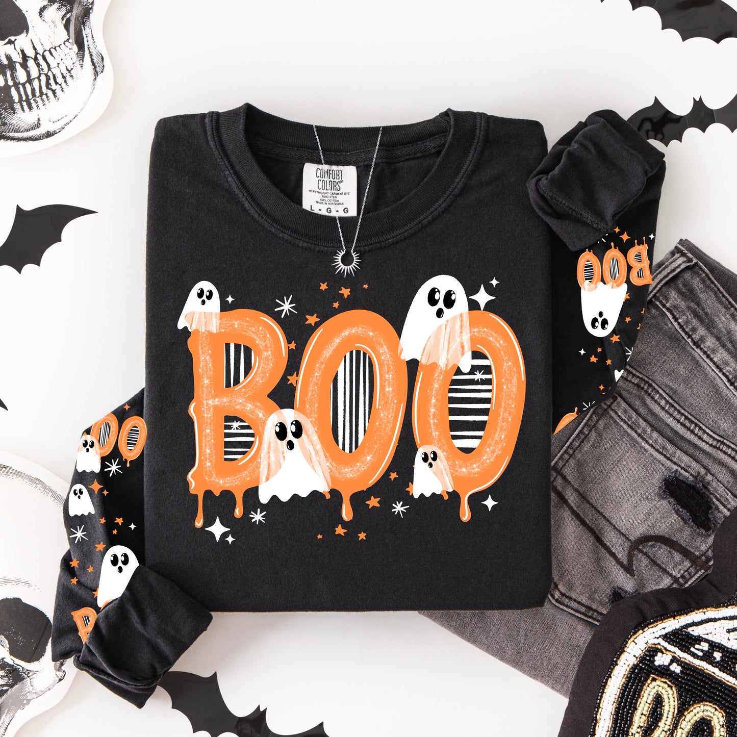 Boo Drip Orange-Ready to Press Transfer