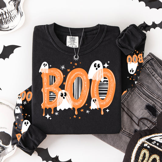 Boo Drip Orange-Ready to Press Transfer