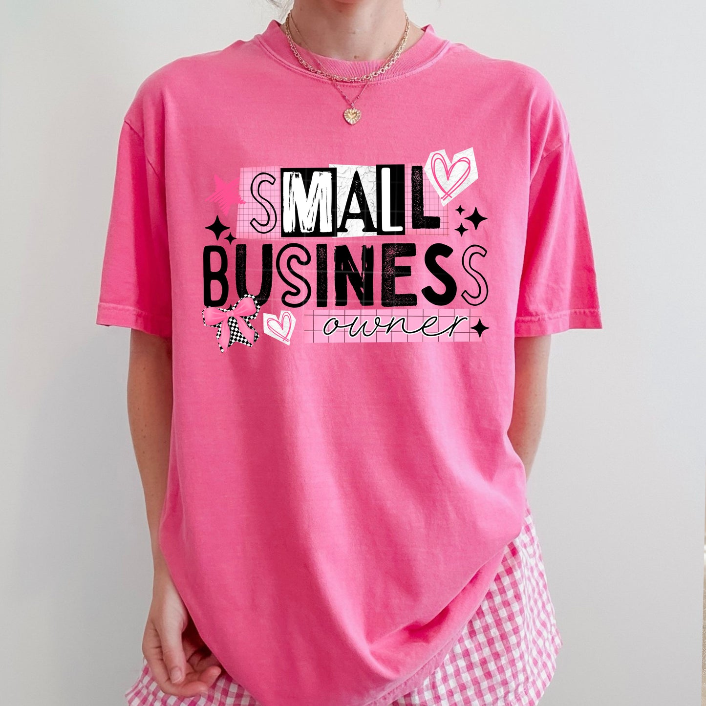 Small Business Pink Black Text-Ready to Press Transfer
