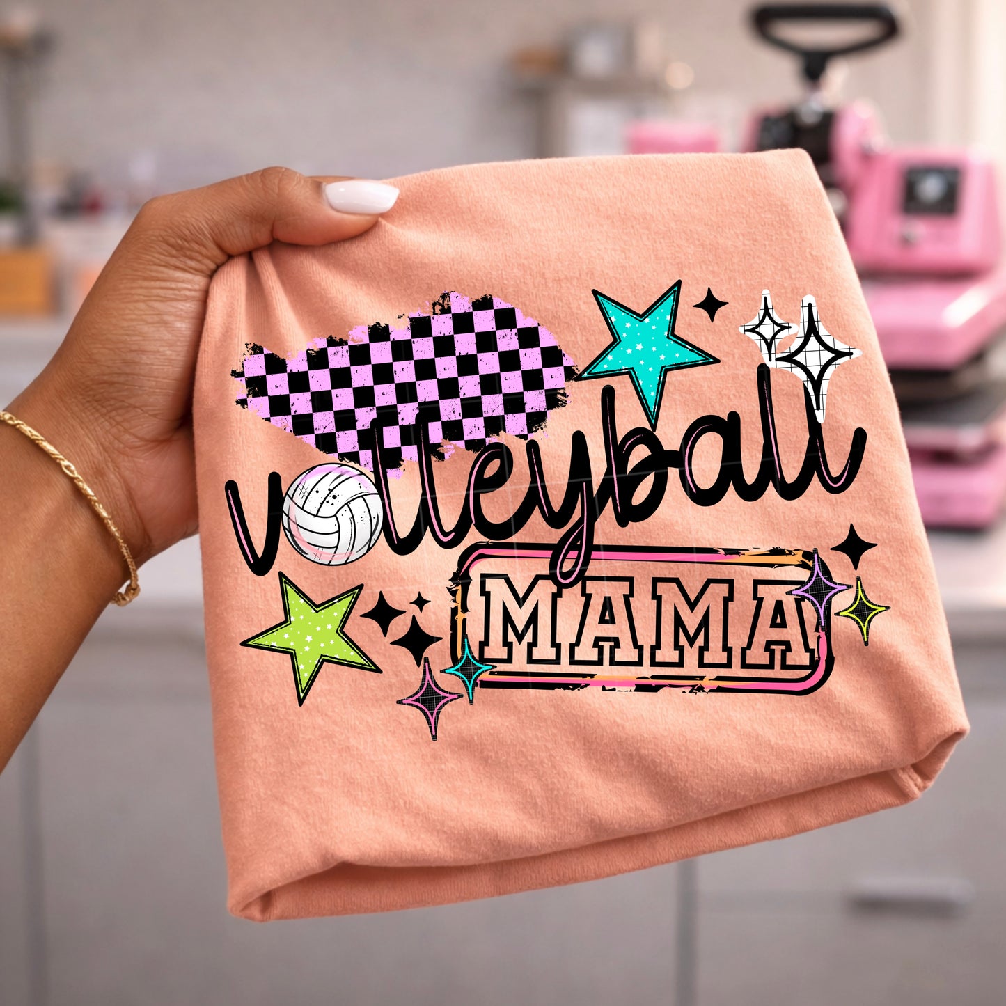 Volleyball Mama Colorful-Ready to Press Transfer
