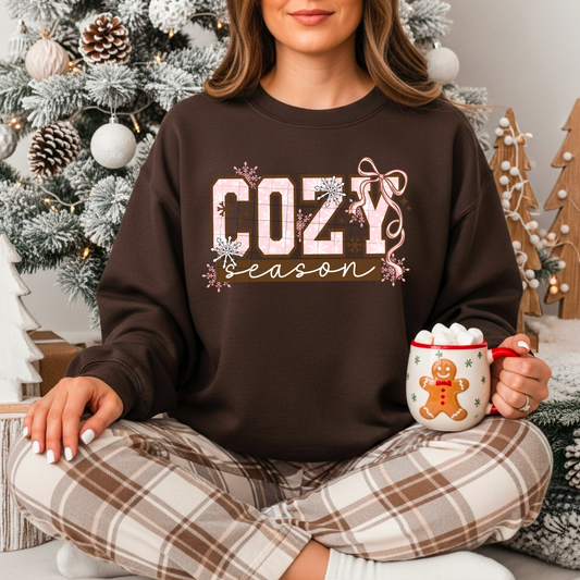 Cozy Season Pink Bow-Ready to Press Transfer