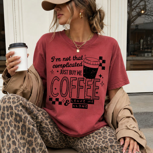 Im Not Complicated Coffee Black-Ready to Press Transfer