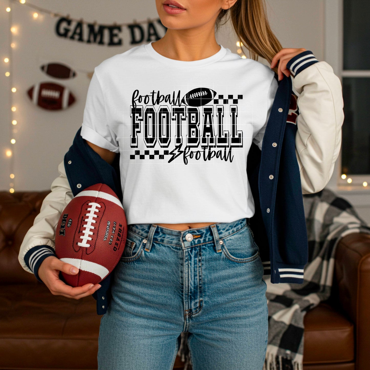 Football Single Color Black-Ready to Press Transfer