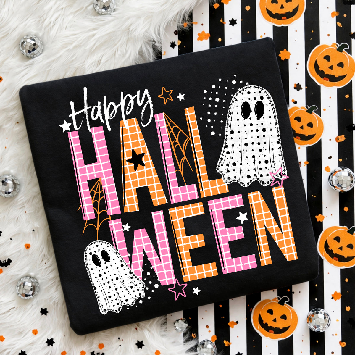 Happy Halloween White-Ready to Press Transfer
