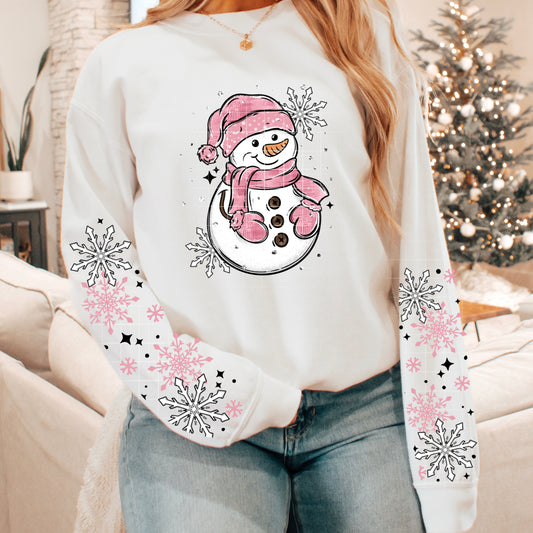Pink Snowman-Ready to Press Transfer