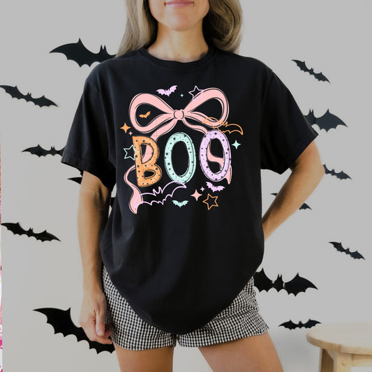 Pastel Boo Bow-Ready to Press Transfer