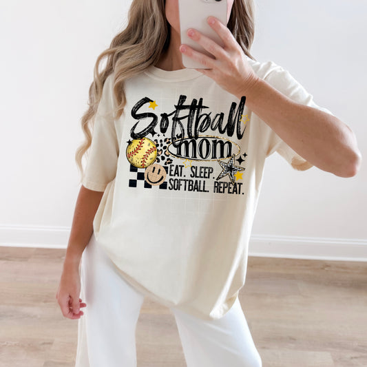 Eat Sleep Softball-Ready to Press Transfer
