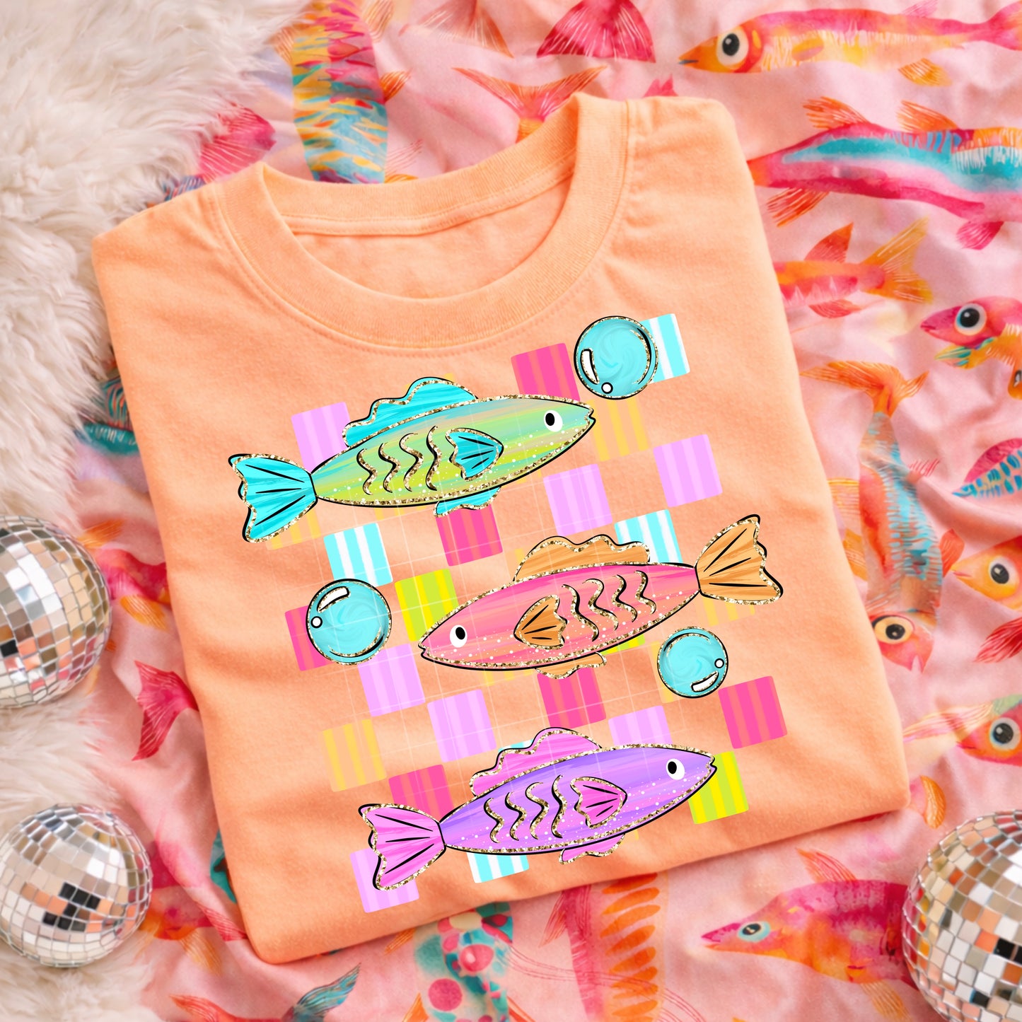 Rainbow Fishies-Ready to Press Transfer