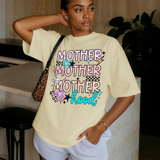 Motherhood Stacked Black-Ready to Press Transfer