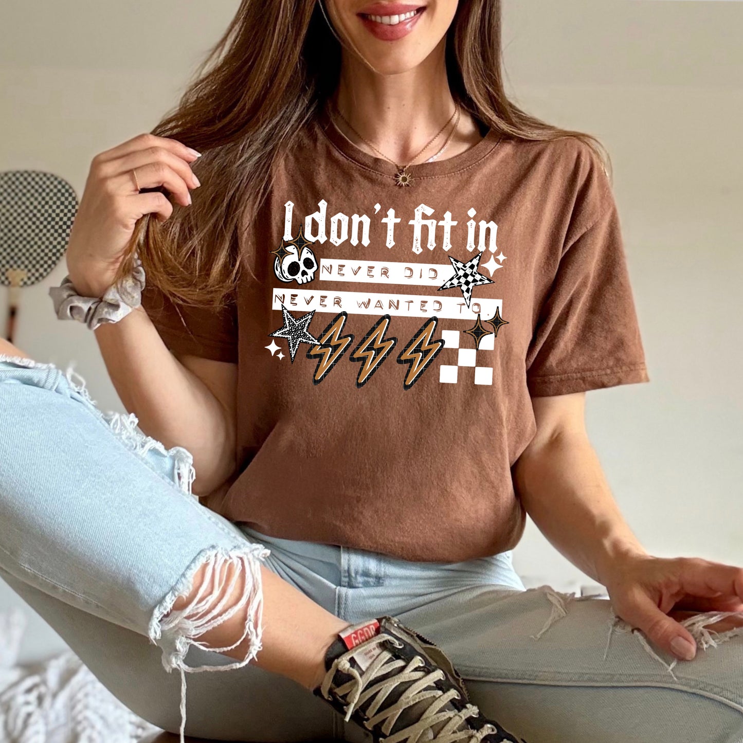 Don't Fit in white-Ready to Press Transfer