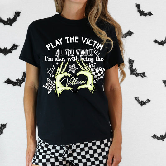 Play the Victim White Words-Ready to Press Transfer