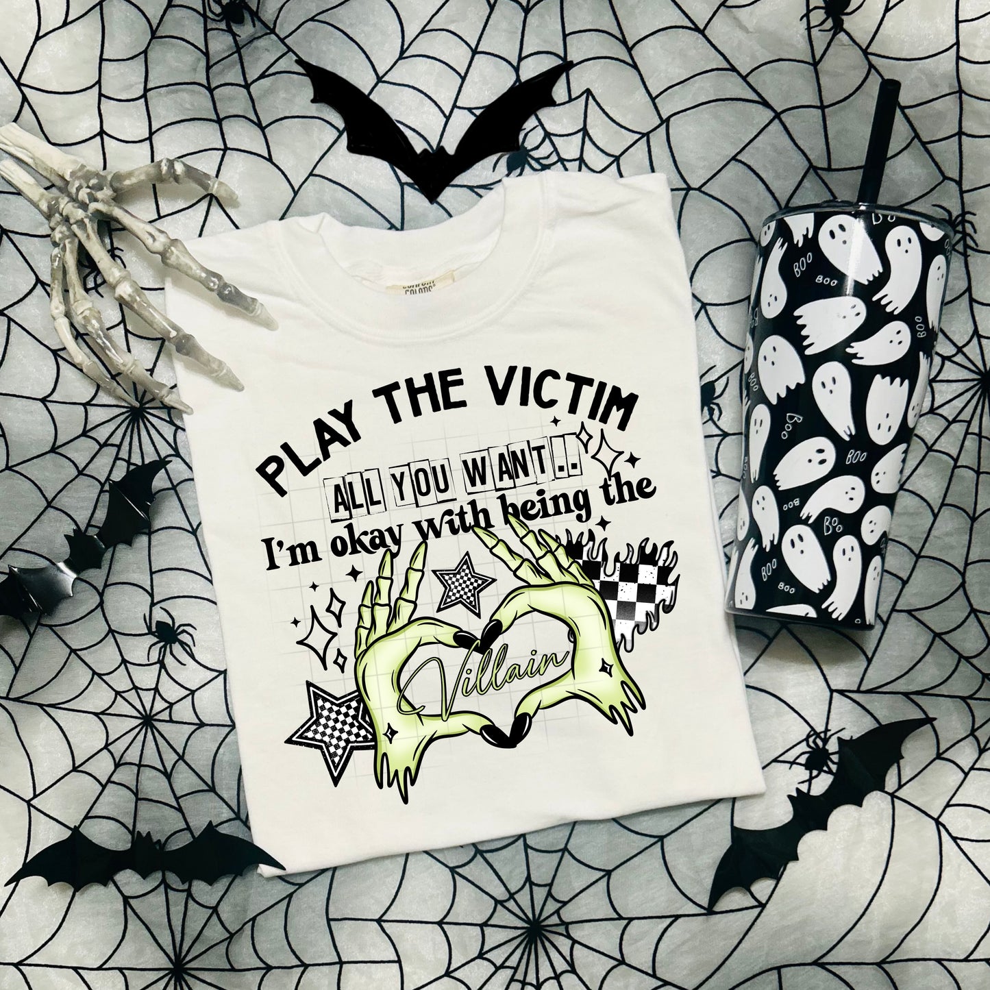 Play the Victim Black Words-Ready to Press Transfer