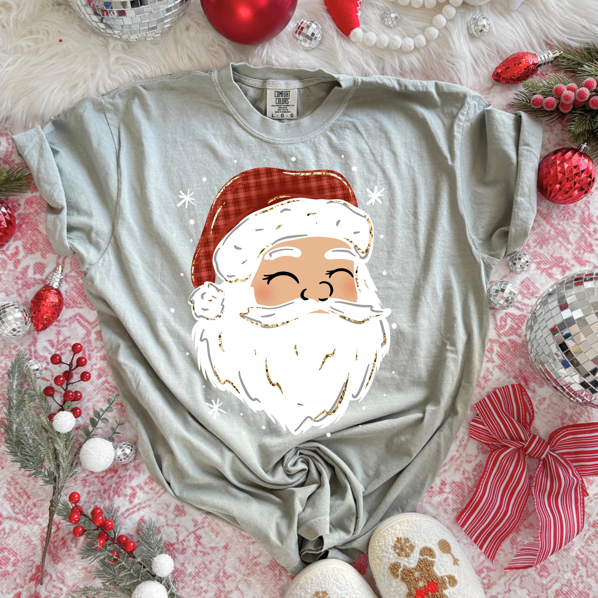 Plaid Santa Lighter Skin Tone-Ready to Press Transfer
