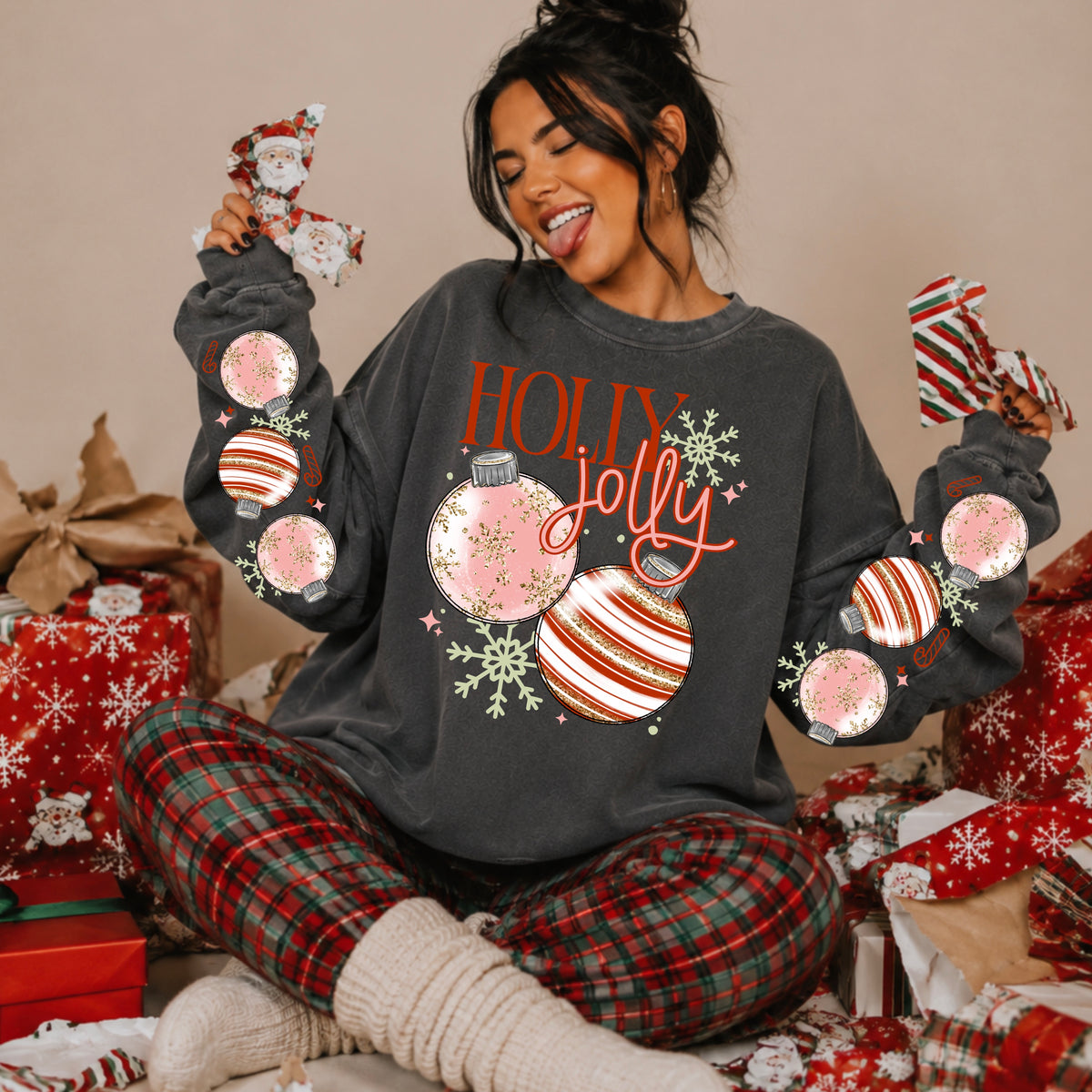 Holly Jolly ornaments-Ready to Press Transfer