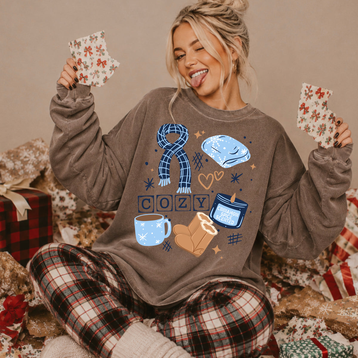 Blue Winter Cozy-Ready to Press Transfer