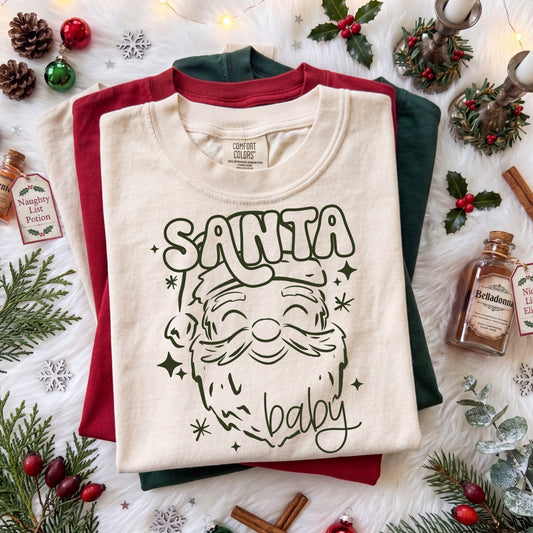 Santa Baby Single Color Green-Ready to Press Transfer