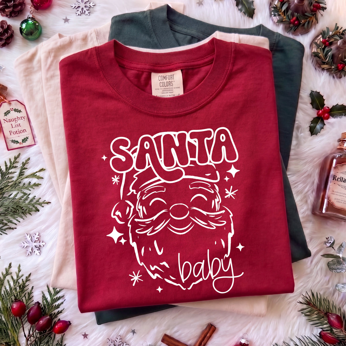 Santa Baby Single Color White-Ready to Press Transfer