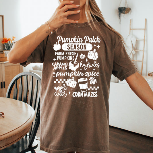 Pumpkin Patch Season Single Color White-Ready to Press Transfer