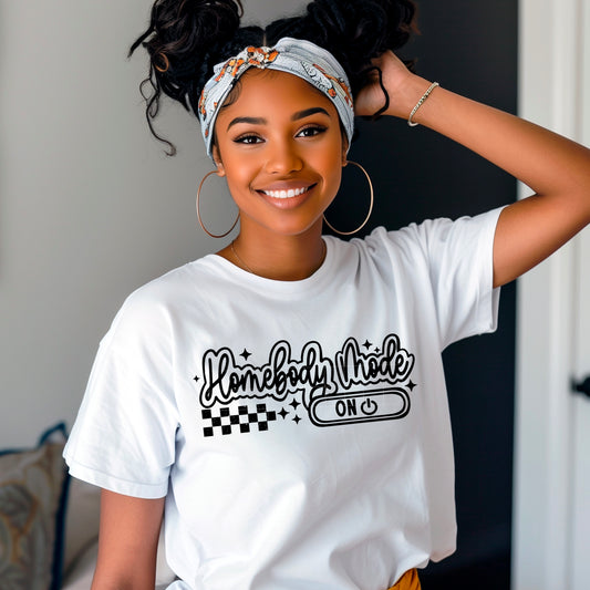 Homebody Mode Single Color Black-Ready to Press Transfer