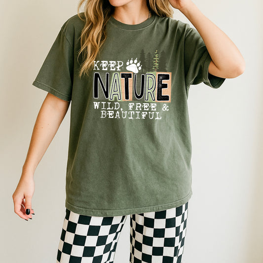 Keep Nature Wild White-Ready to Press Transfer