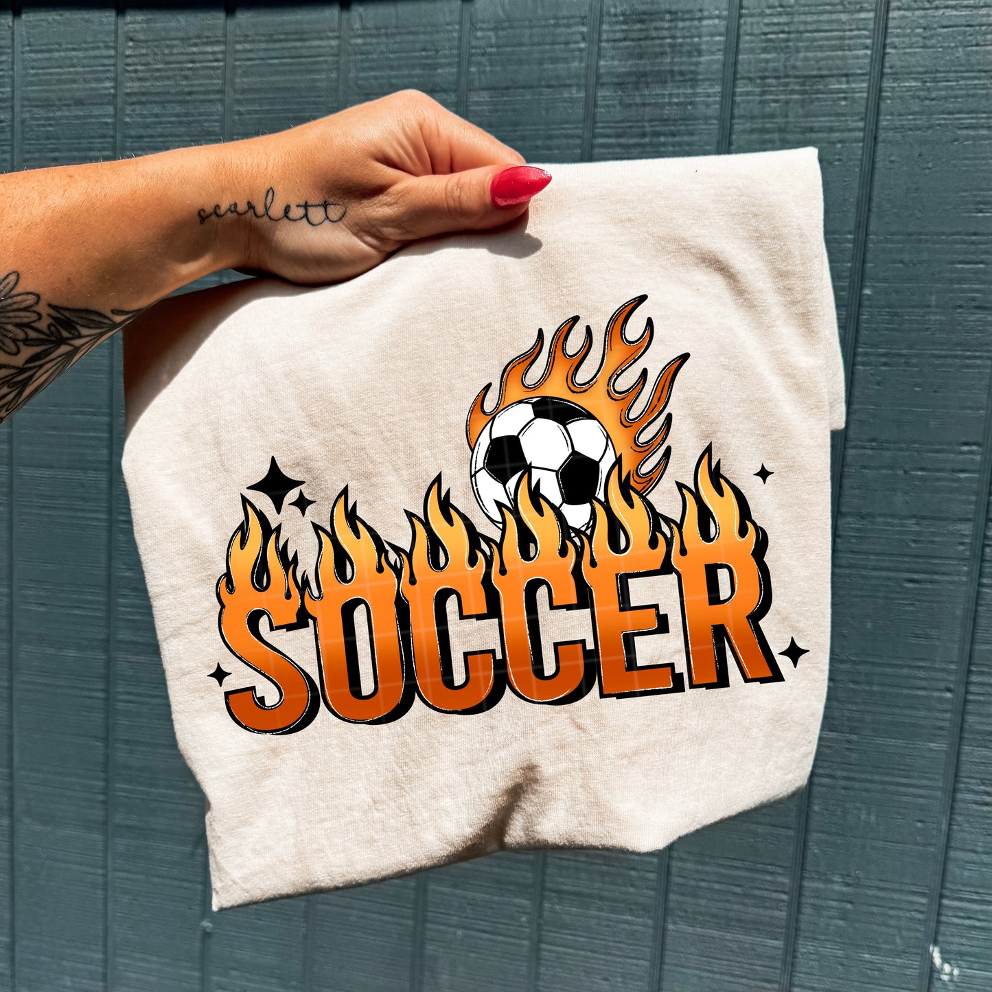 Soccer Flame-Ready to Press Transfer