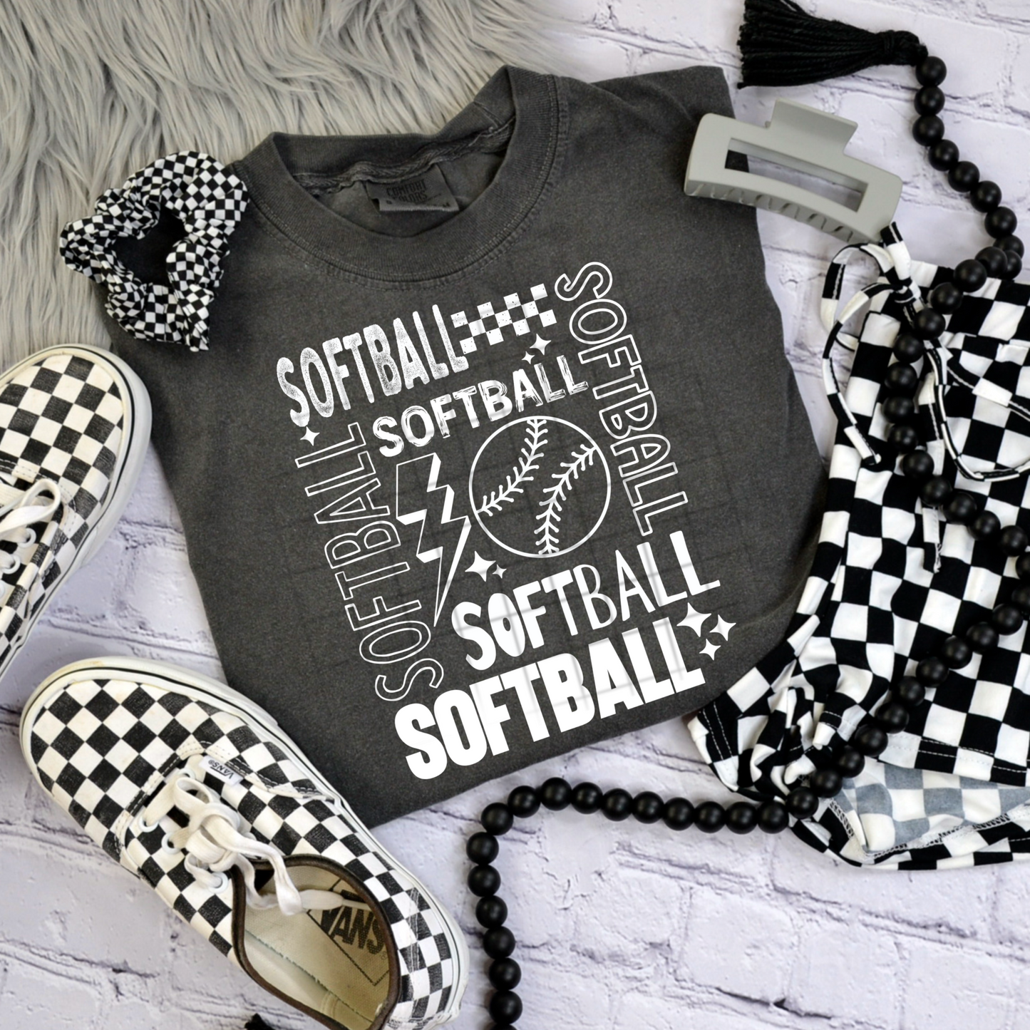 Softball Single Color white-Ready to Press Transfer