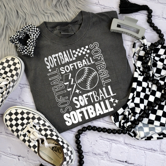 Softball Single Color white-Ready to Press Transfer