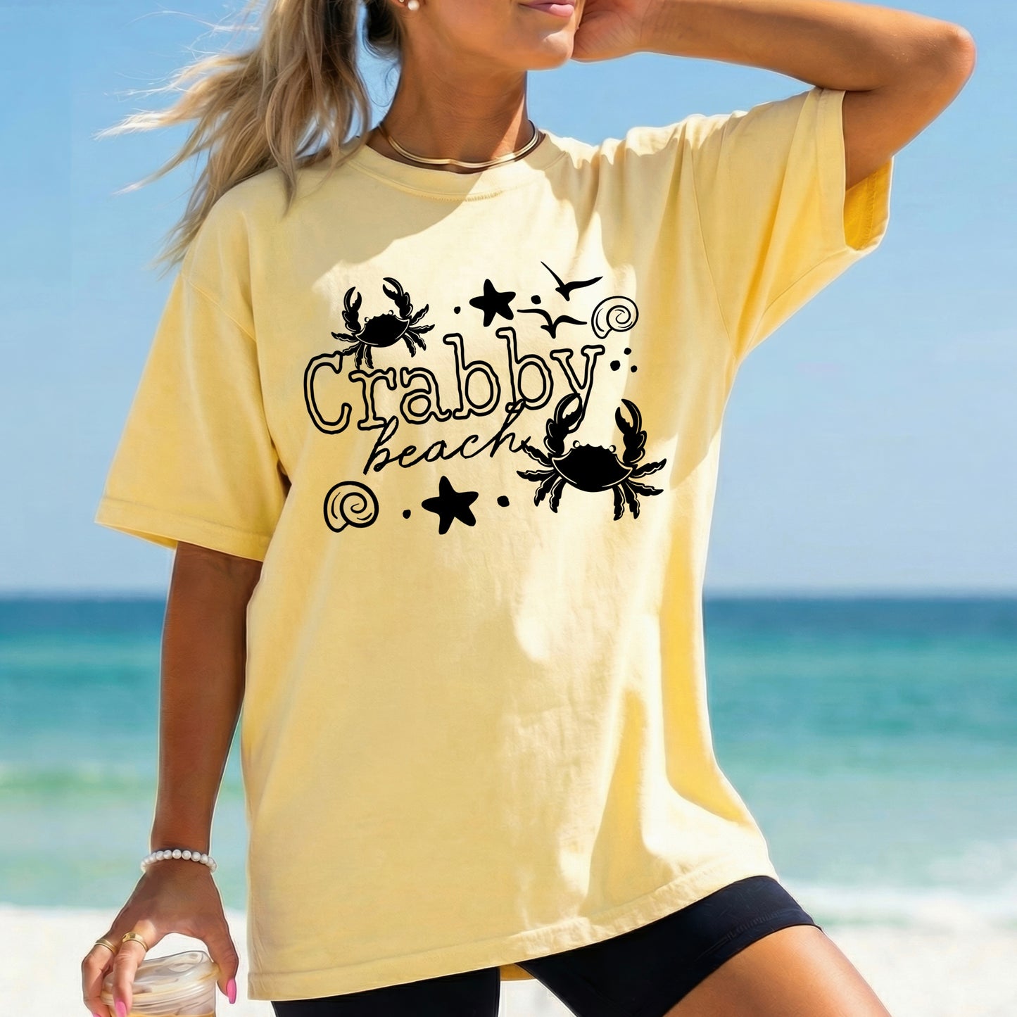 Crabby Beach Black-Ready to Press Transfer