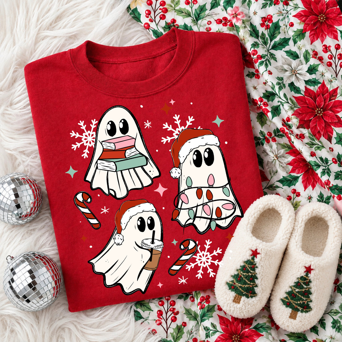 3 Christmas Ghosties-Ready to Press Transfer