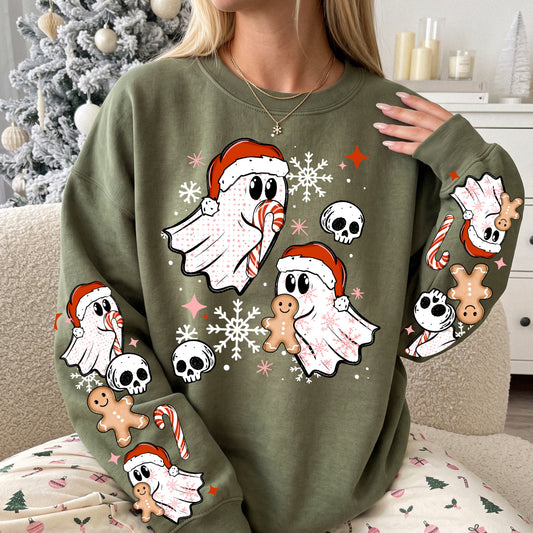 Christmas Ghosts with Gingerbread-Ready to Press Transfer