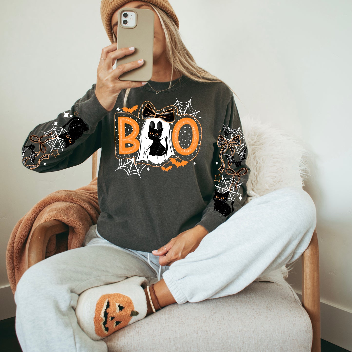 Boo Ghost Cat Version 2-Ready to Press Transfer