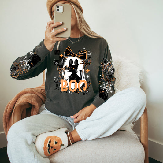 Boo Ghost Cat-Ready to Press Transfer