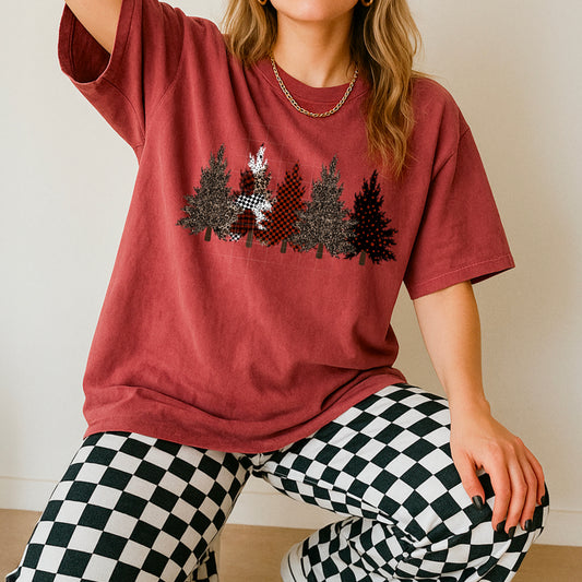 Patterned Trees-Ready to Press Transfer