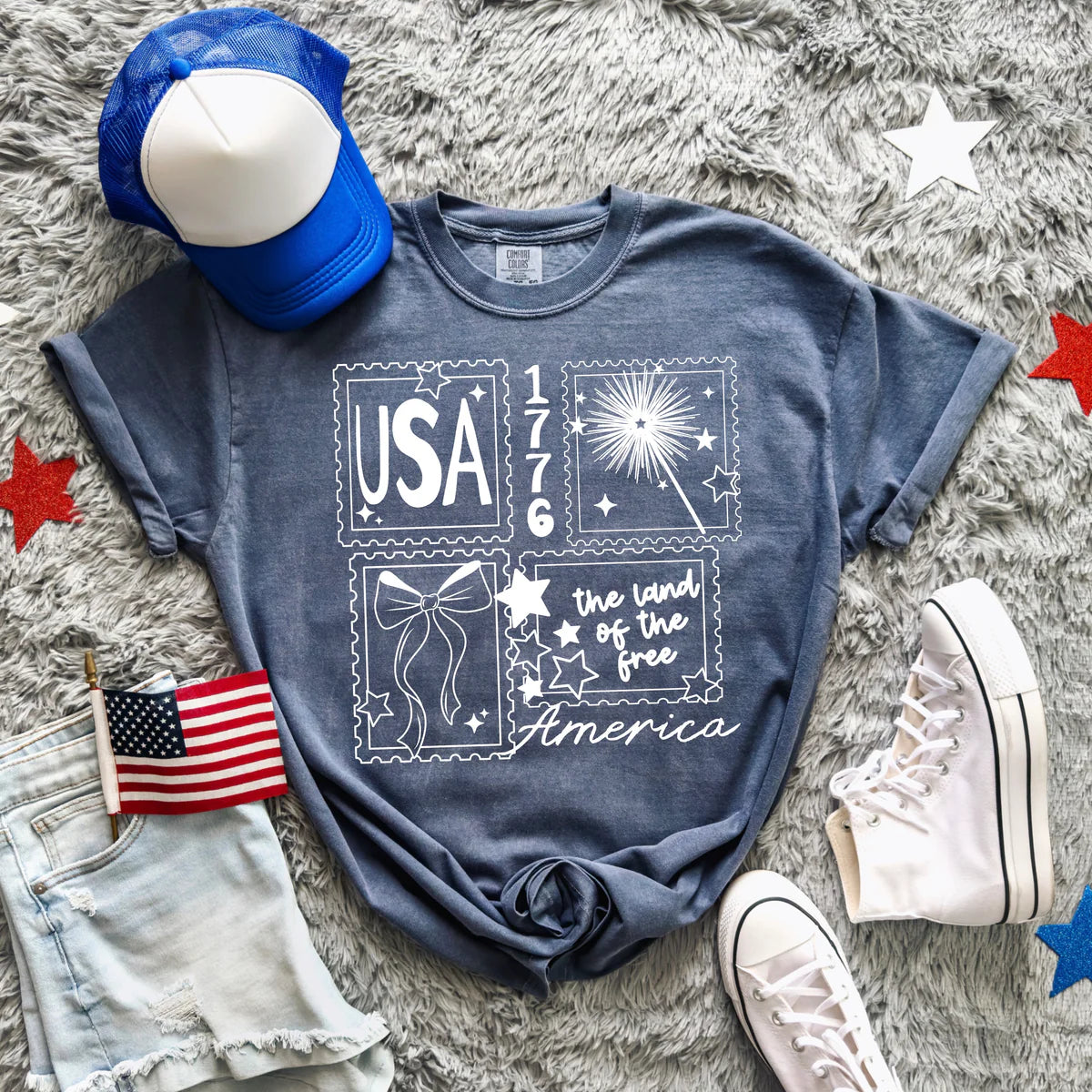 USA Stamps White-Ready to Press Transfer