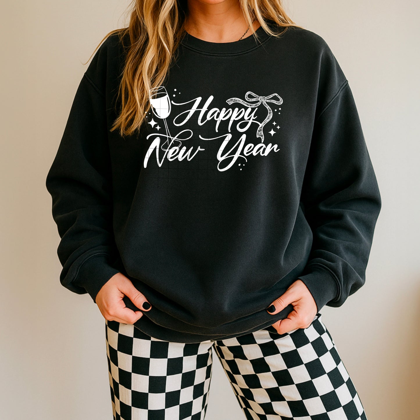 Happy New Years Single Color White-Ready to Press Transfer