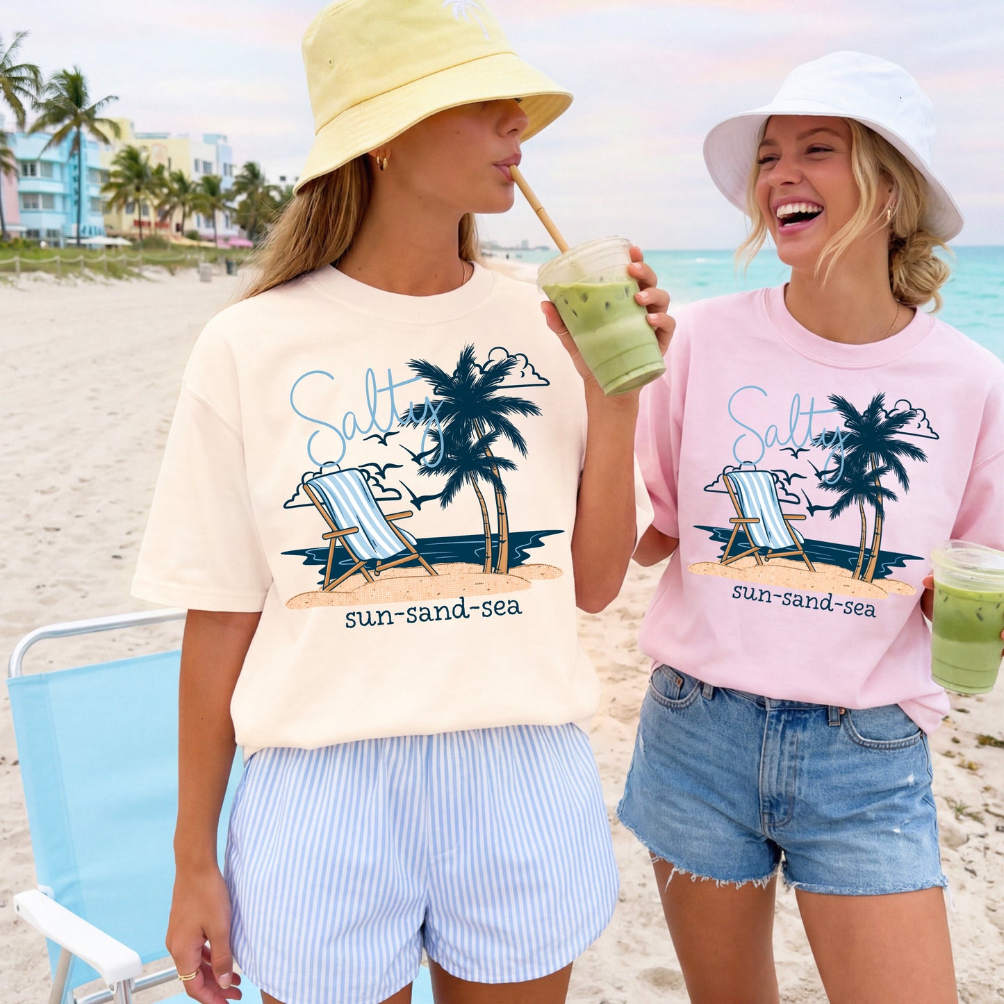 Salty Beach Chair Blue-Ready to Press Transfer