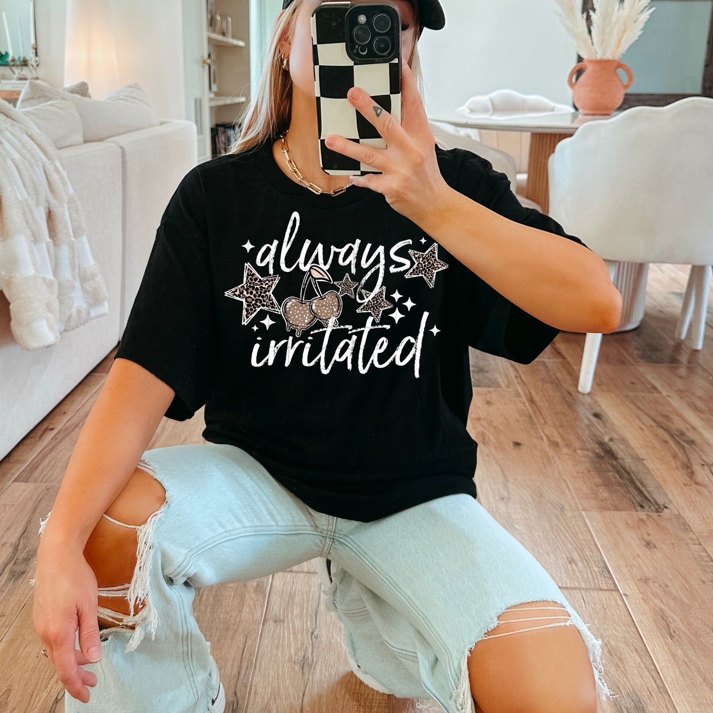 Always Irritated White Text-Ready to Press Transfer