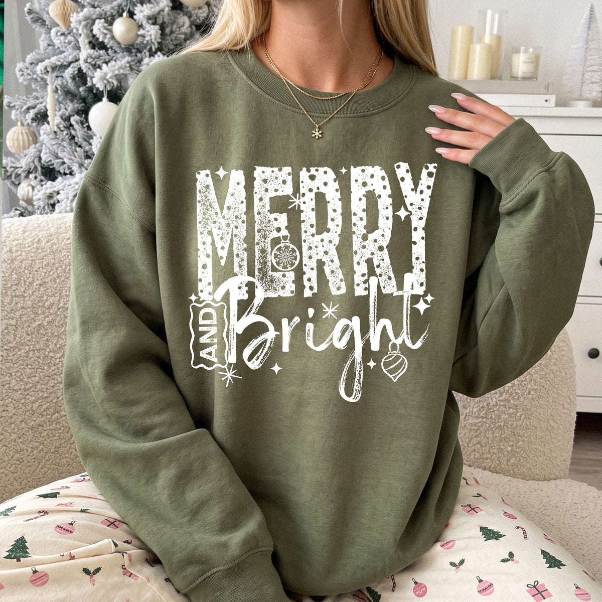 Merry Bright White-Ready to Press Transfer