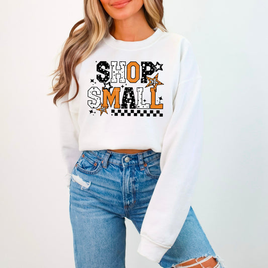 Shop Small Black Orange White-Ready to Press Transfer