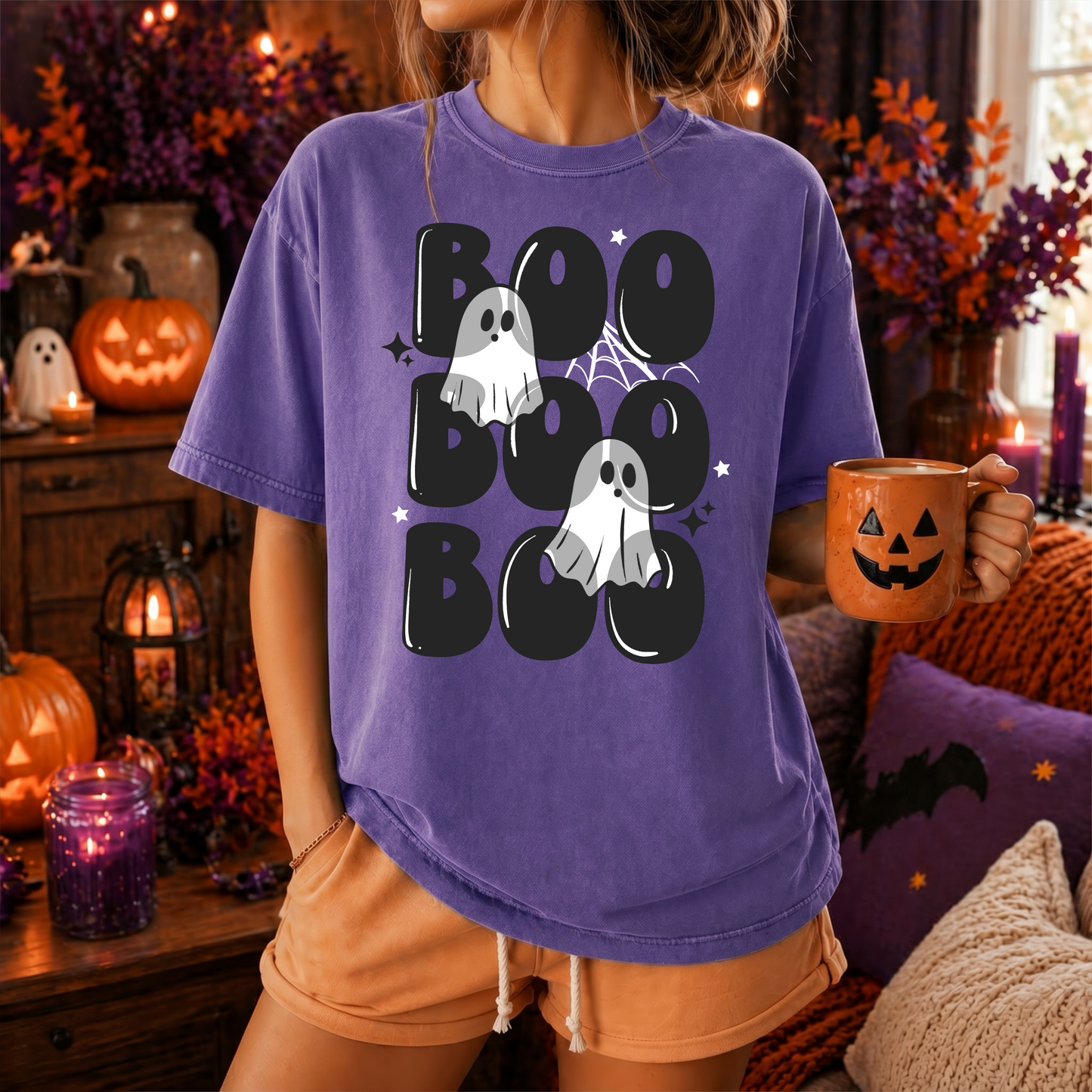 Boo Ghost Gray and White-Ready to Press Transfer