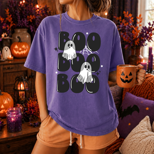 Boo Ghost Gray and White-Ready to Press Transfer