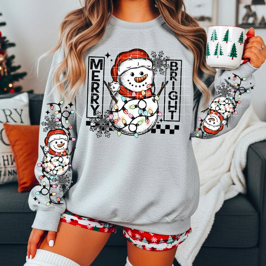 Merry Bright Snowman-Ready to Press Transfer