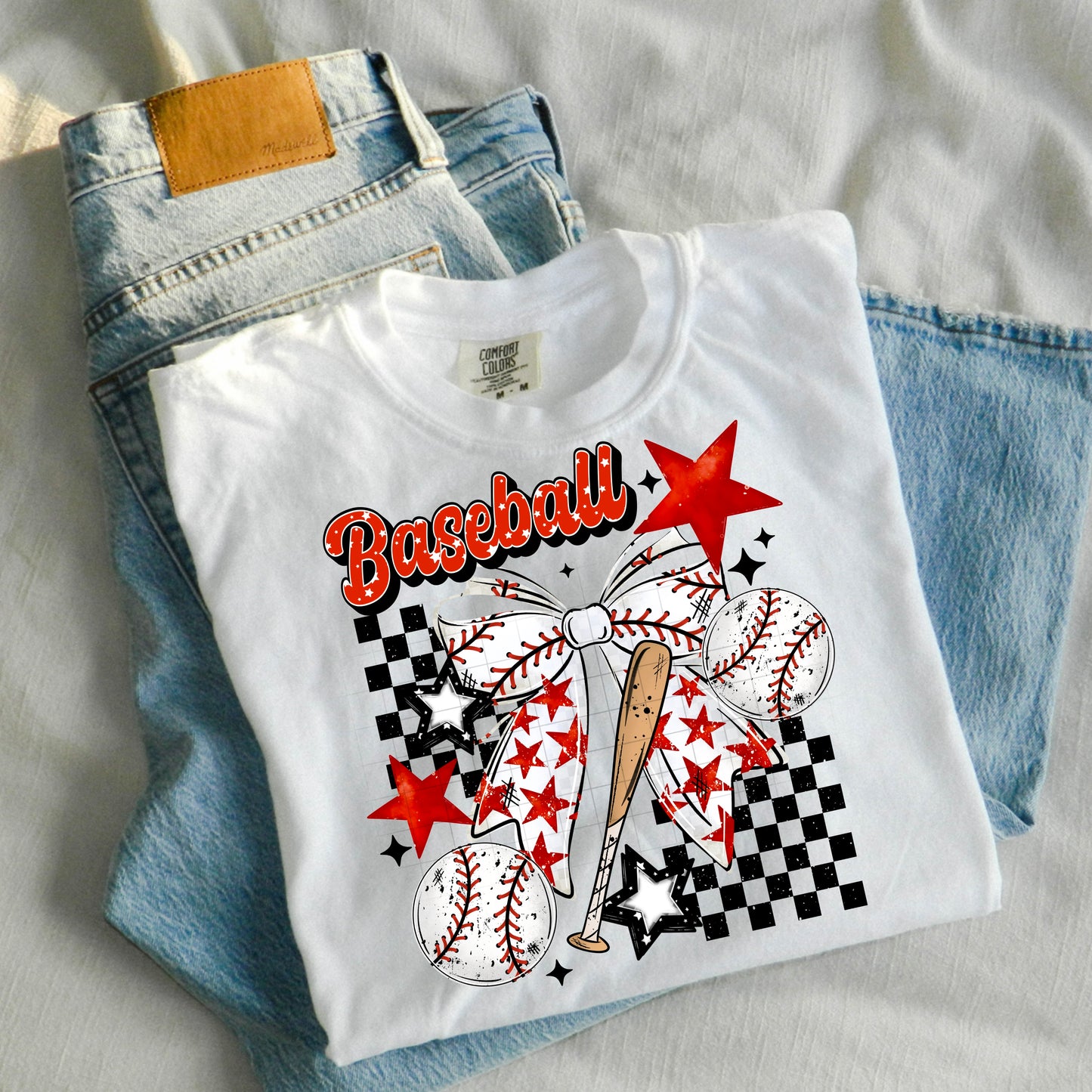 Baseball Bow-Ready to Press Transfer