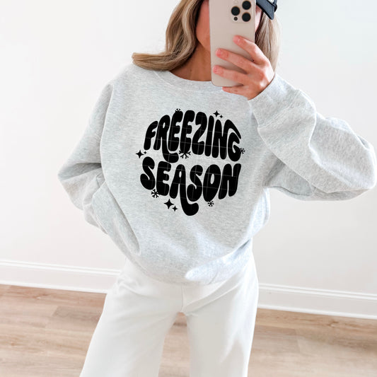 Freezing Season Circle Black-Ready to Press Transfer