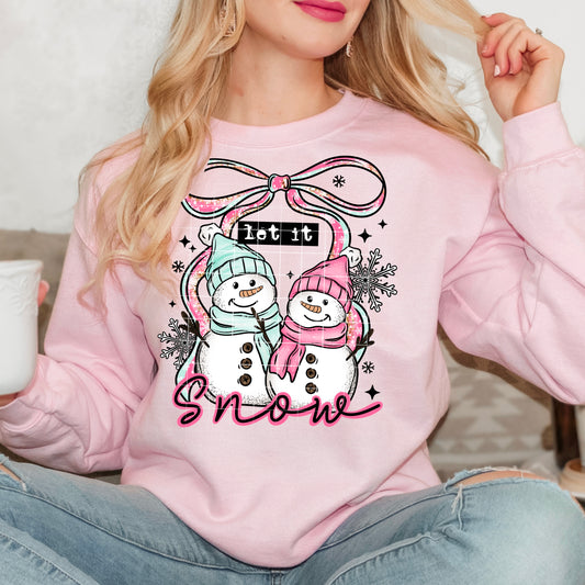 Let It Snow Mint and Pink-Ready to Press Transfer