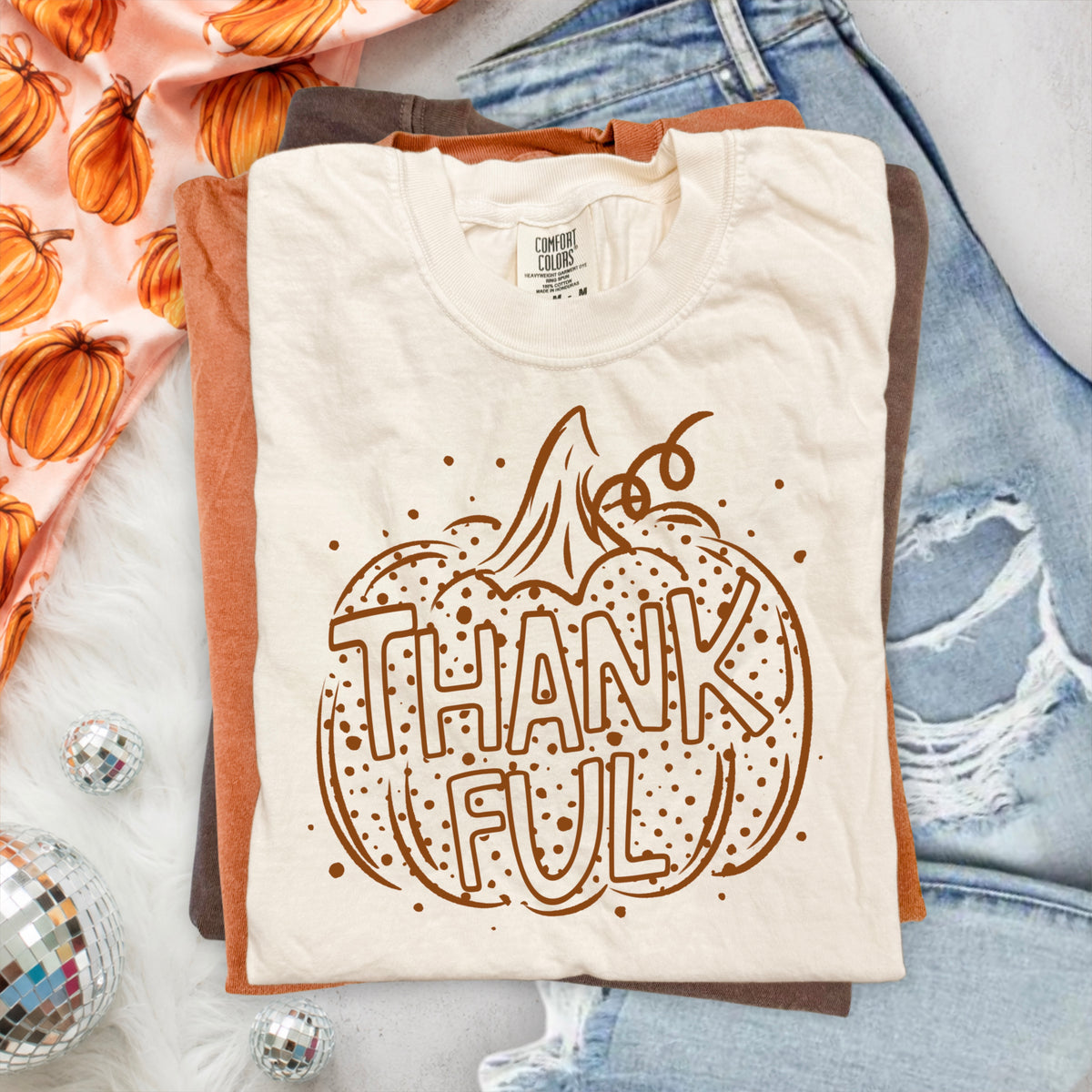 Thankful Single Color Brown-Ready to Press Transfer