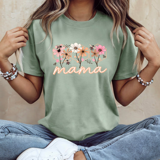 Mama Floral Honeycomb-Ready to Press Transfer