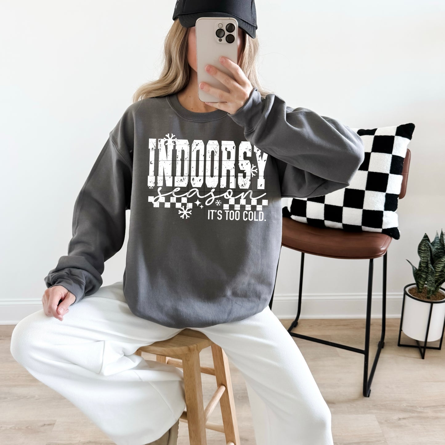Indoorsy Season Single Color White-Ready to Press Transfer
