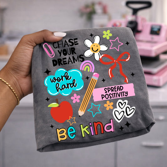 Work Hard Be Kind-Ready to Press Transfer