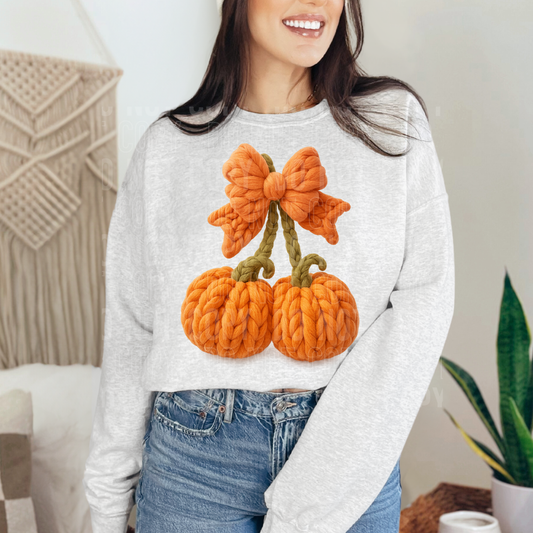 PUMPKIN CHERRY FAUX YARN-Ready to Press Transfer